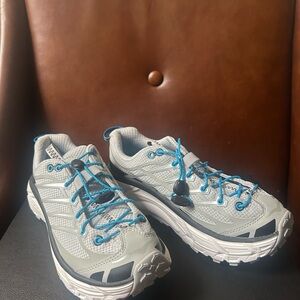 Hoka One One Gray and Blue Sneakers U Mafate Three 2